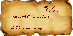 Temesvári Iván névjegykártya